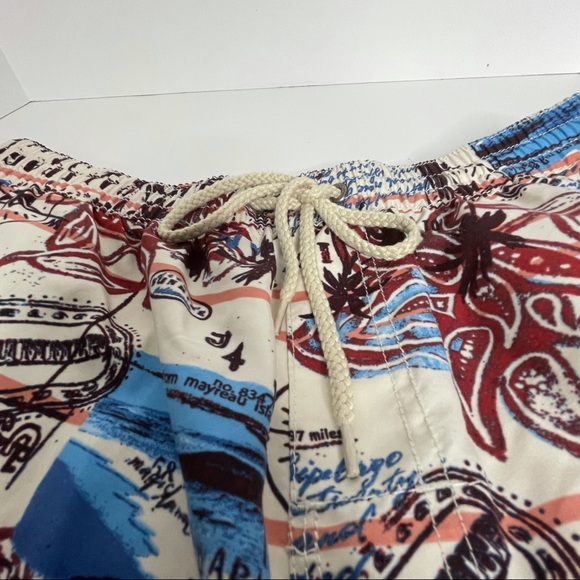 Caribbean Joe Swim Shorts Drawstring Tropical Sz M - Picture 3 of 13